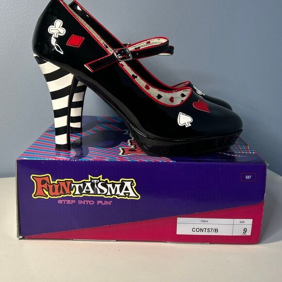 Funtasma Contessa 57 Alice in Wonderland 4” Heels size 9 Black - Picture 9 of 10